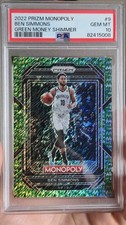 2022 Panini Prizm Monopoly Ben Simmons Green Money Shimmer 18/20 PSA GEM MINT 10