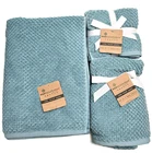 ECOEXISTENCE TEAL BLUE,GREEN BAMBOO RAYON SHEET,BATH,2 HAND OR 4 WASHCLOTH TOWEL