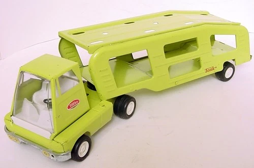 1970-73 TONKA GAS TURBINE 18" PRESSED STEEL AUTO CARRIER HAULER TRACTOR TRAILER