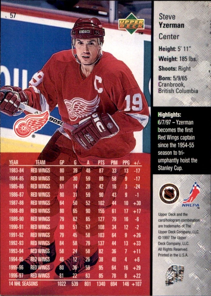 1997-98 Upper Deck Series One Base Singles Stars RCs 🥅 YOU PICK 🥅 #1 - #210 - Image 2 of 4