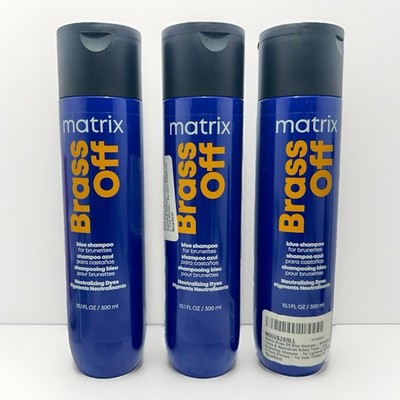 MATRIX BRASS OFF Blue Shampoo for Brunettes  ~ 10.1 fl. oz. Lot Of 3