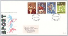 Manchester, England — Sports Stamps Philatelic FDC, Questa cachet, — 1980