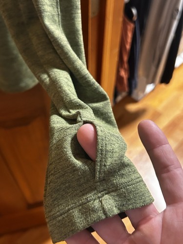 LULULEMON SURGE 1/4 Zip Men’s MEDIUM Green LS mpn: LM3DH0S Thumb Slit - Pocket - Picture 6 of 10