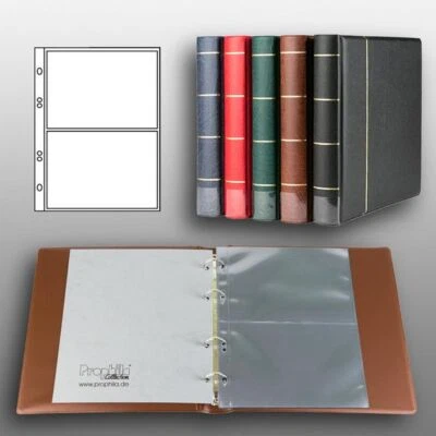 PROPHILA COLLECTION Prophila Postkarten-Album mit 20 Hüllen für 40 Postkarten braun