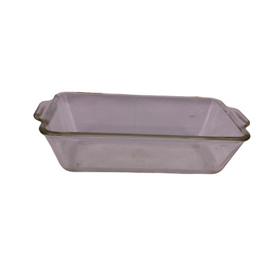 Pyrex Clear Glass Loaf Pan w/ Handles #212 Heavy 8.5'' x 5'' x 2.5'' Vintage
