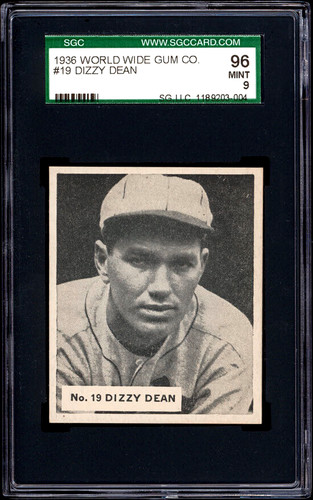 1936 V355 World Wide Gum Dizzy Dean #19 card