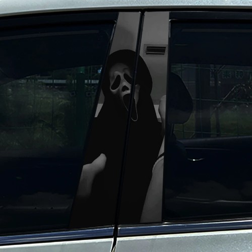 2x Ghost Mask Car B Pillar Sticker Center Column Cover Decals - Bild 15 von 20