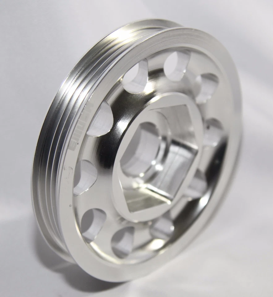 Polea de manivela de correa única plateada para 94-01 Integra 88-00 Civic 88-91CRX B16AB18A Foto 2 de 4