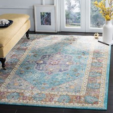 Safavieh Power Loomed Aria Collection Blue / Creme Area Rugs - ARA100B