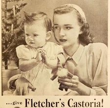 1947 Chas Fletcher Castoria Infant Laxative Advertisement Medical DWNN20
