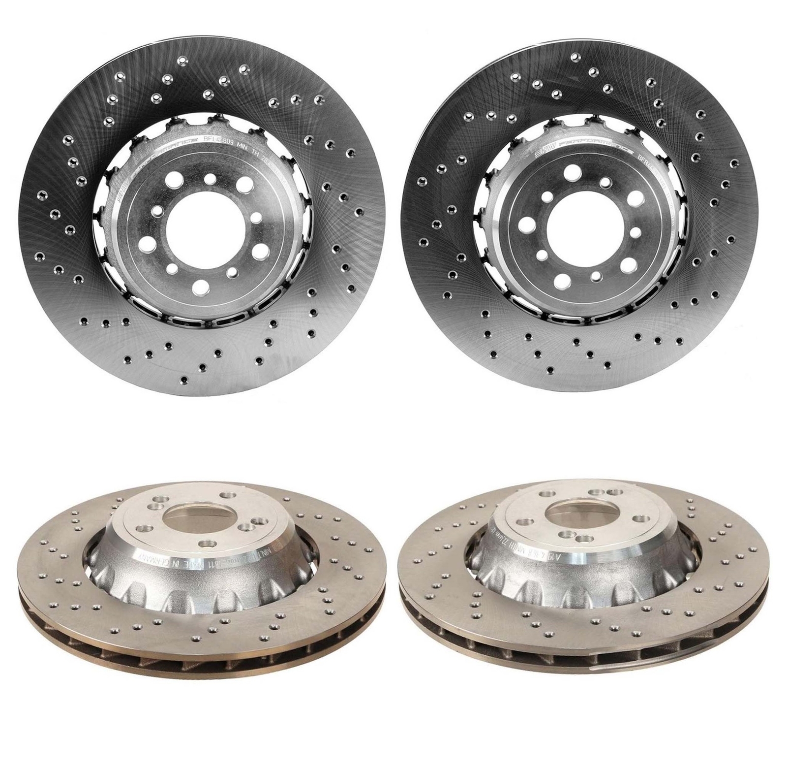 SHW Performance Cross-Drilled Lightweight Left Front Brake Rotors - BMW M2 Competition 3.0L 19-21 main image 0