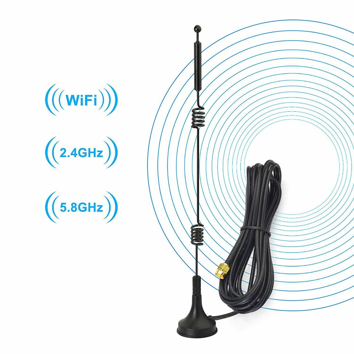Futheda 2pcs Dual Band WiFi Antenna 2.4GHz 5GHz 5.8GHz 12dBi - View #2