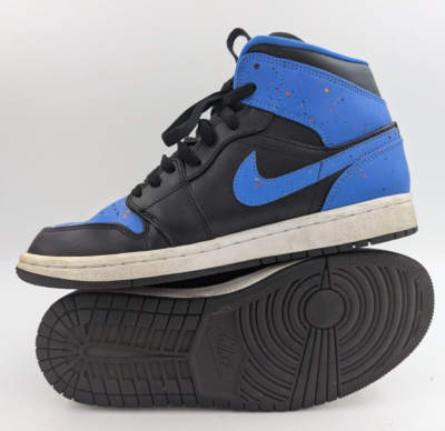 Nike Air Jordan 1 Retro Mid Royal Splatter 554724-048 Men's Shoes
