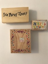Mixed Rubber Stamp Lot - Party Theme 3 Stamps