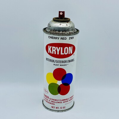 KRYLON CHERRY RED 2101 Spray Paint Can Borden Vintage 80's