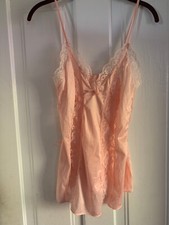 Vintage JC Penney - Lingerie - Teddy Babydoll PINK Size Small Nylon