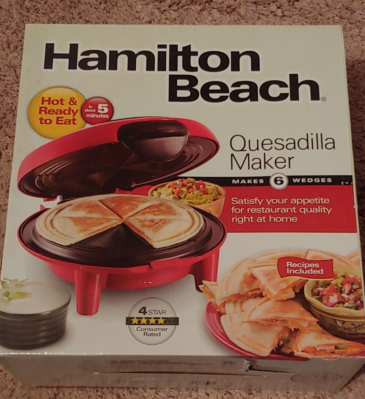 Hamilton Beach Quesadilla Maker Red 25409 Brand New 163120255962 eBay