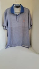 US POLO ASSOCIATION STRIPED BLUE GOLF POLO- SIZE XL