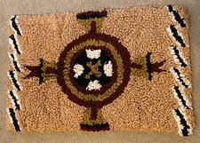 Vintage Southwest style Latch Hook Rug Wall Hanging 37  By 25  