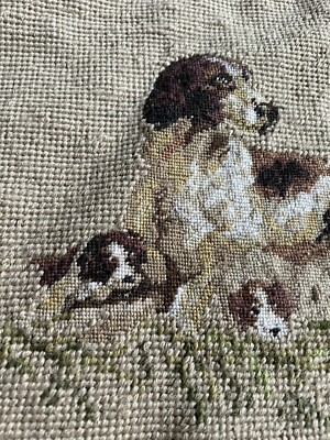 3 von 3 Kissenbezug Needlepoint Petitpoint Wollarbeit Handarbeit Hund Welpen Hund
