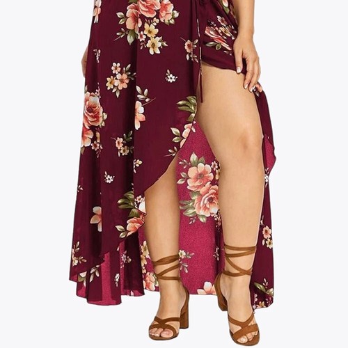 New Casual Fashion XL-5XL Printed Dress for Women Summer Flower Print Plus Size - Picture 8 of 32
