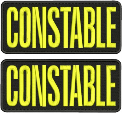CONSTABLE embroidery patch 2 4X10  hook YEIIOW/black