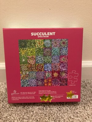 Galison Sukkulenten Puzzle – 500 Teile, Farbenfrohes Pflanzen-Motiv, 50x50 Cm Fertig
