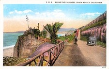 Santa Monica California Palisades 1920s Horse Riding Hwy 101 Vtg Postcard H3