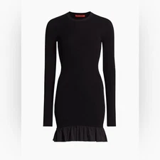 Simon Miller Black Otto Long-Sleeve Knit Minidress