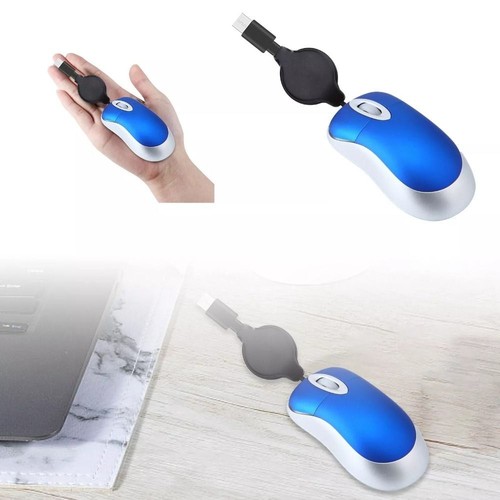 Retractable Cable Wired Mouse Mini Computer Mouse Creative USB C Mouse - Picture 10 of 15