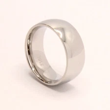 Stainless Steel Smooth Plain Domed High Polish Wedding Band Thumb Ring 8mm