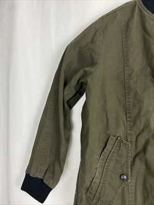 ZARA Military Long Jacket Size M Green Speak Up Basics Z1975 Denim