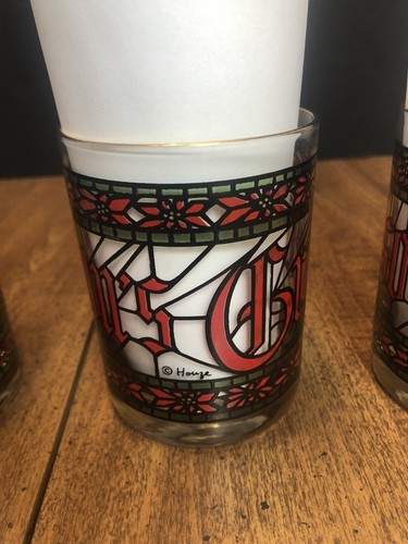 4er Set - Vintage Houze Buntglas JAHRESZEITENGRÜSSE Weihnachtsgläser - Bild 10 von 17