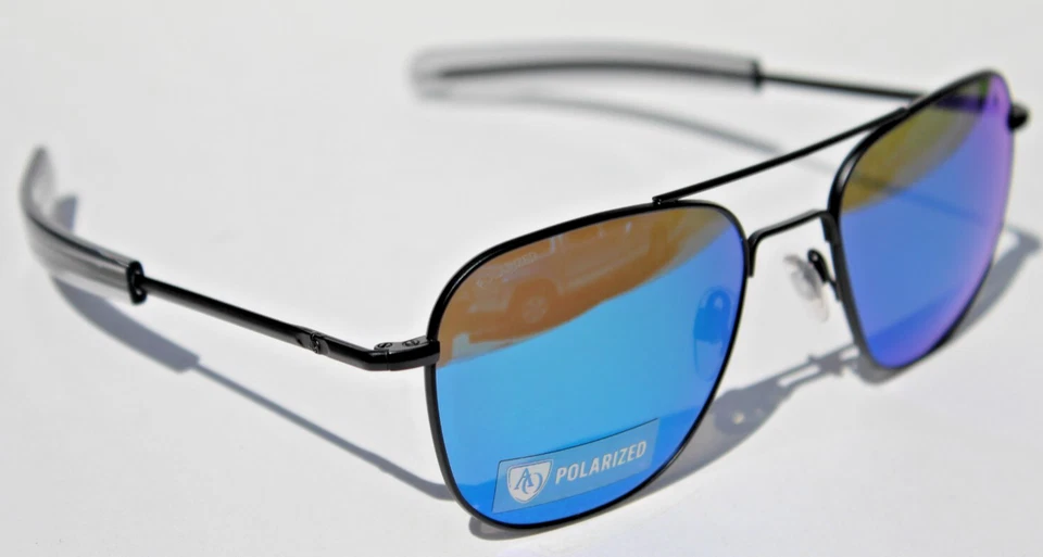 Óculos de Sol AMERICAN OPTICAL Original Pilot POLARIZADO Preto/Azul BT SM BMN-P NOVO - Imagem 3 de 4