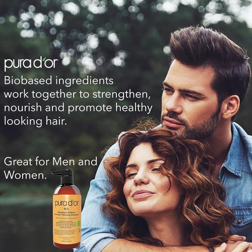 PURA D'OR Dor M.D. Maximum Defense Anti-Hair Thinning Shampoo with Coal Tar - Picture 4 of 7