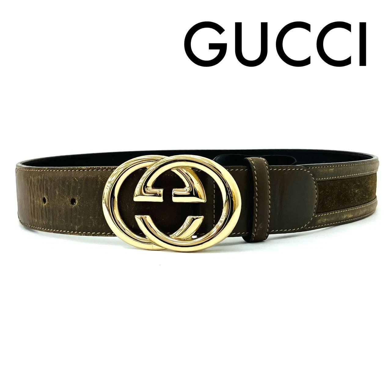 Ceinture femme GUCCI en cuir jamais utilisée avec rayures et calvitie