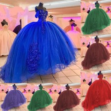 Princess Quinceanera Dresses Beaded Off Shoulder Sweet 16 Party Prom Ball Gowns