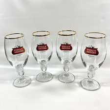 Stella Artois Belgium Gold Rim 33CL Beer Pub Bar Pint Glasses Holiday Mancave