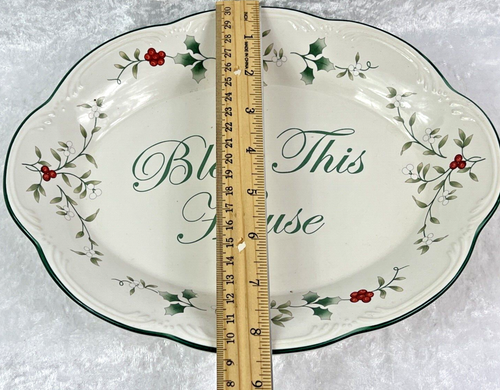 Pfaltzgraff Winterberry~~10.5” X 8.5” Platter~~Bless This House - Picture 4 of 4