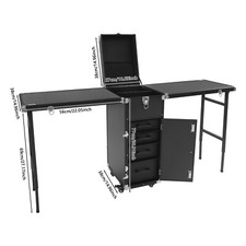 Table Portable Nail Table Desk Foldable Rolling Manicure Desktop Cosmetic Case