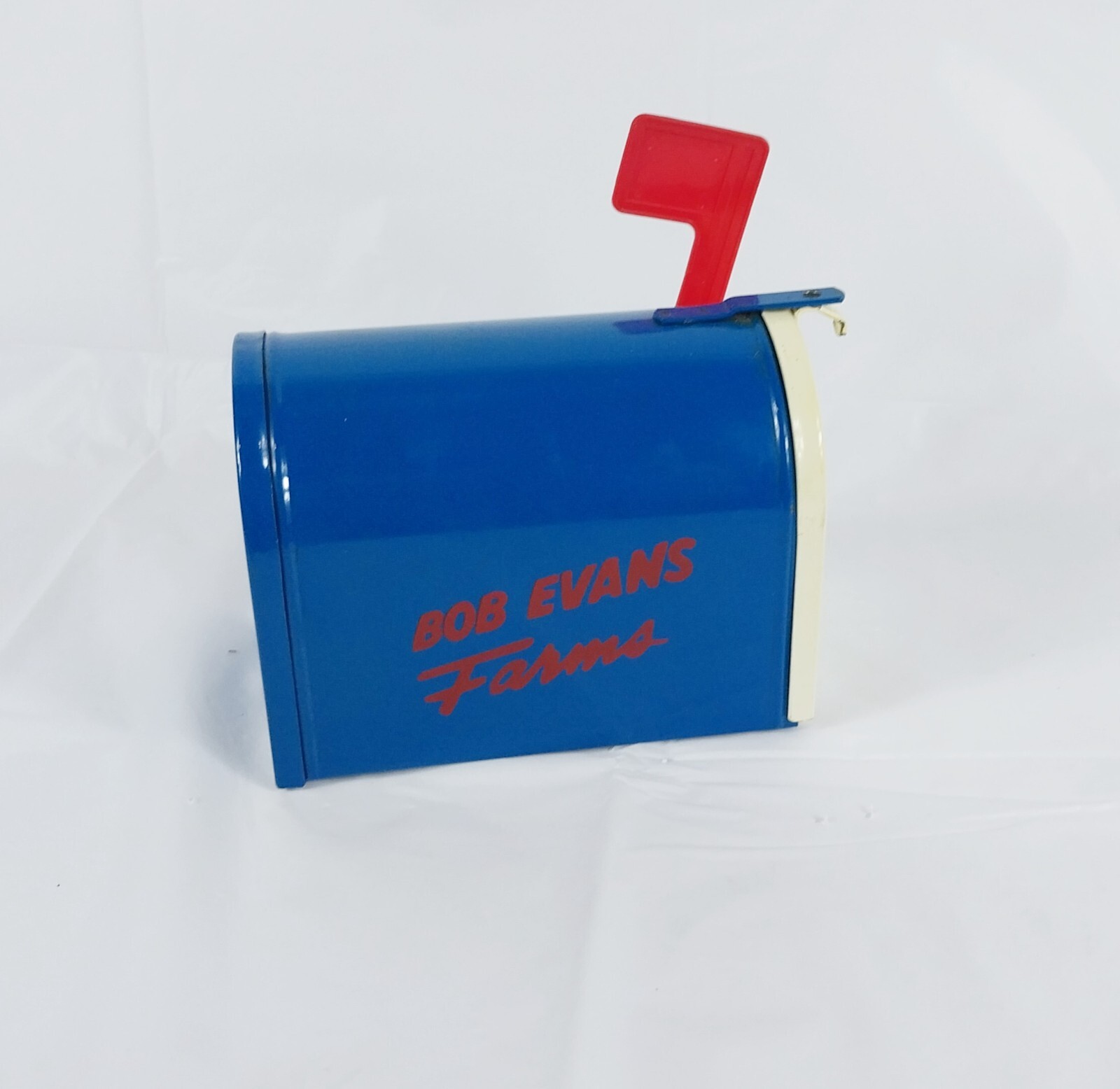 Vintage Metal Bob Evans Farms Mail Box Bank (tt)