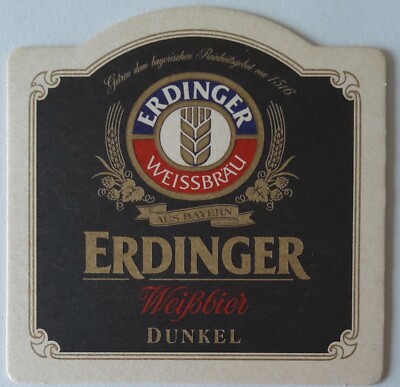 ALTER BIERDECKEL Erdinger Weissbräu Erding Weißbier Dunkel Bierfilze  Sammlerst.