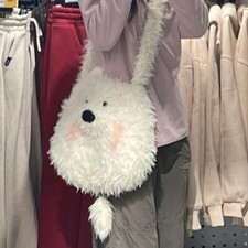 Mujeres Niña West Highland Perro Bolso Peluche Cachorro Bolso de Hombro Japón Lolita Bolso Lindo