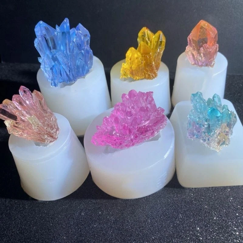 1pc Crystal Cluster Silicone Molds Epoxy Resin Pendant Mold Jewelry Making Suppl
