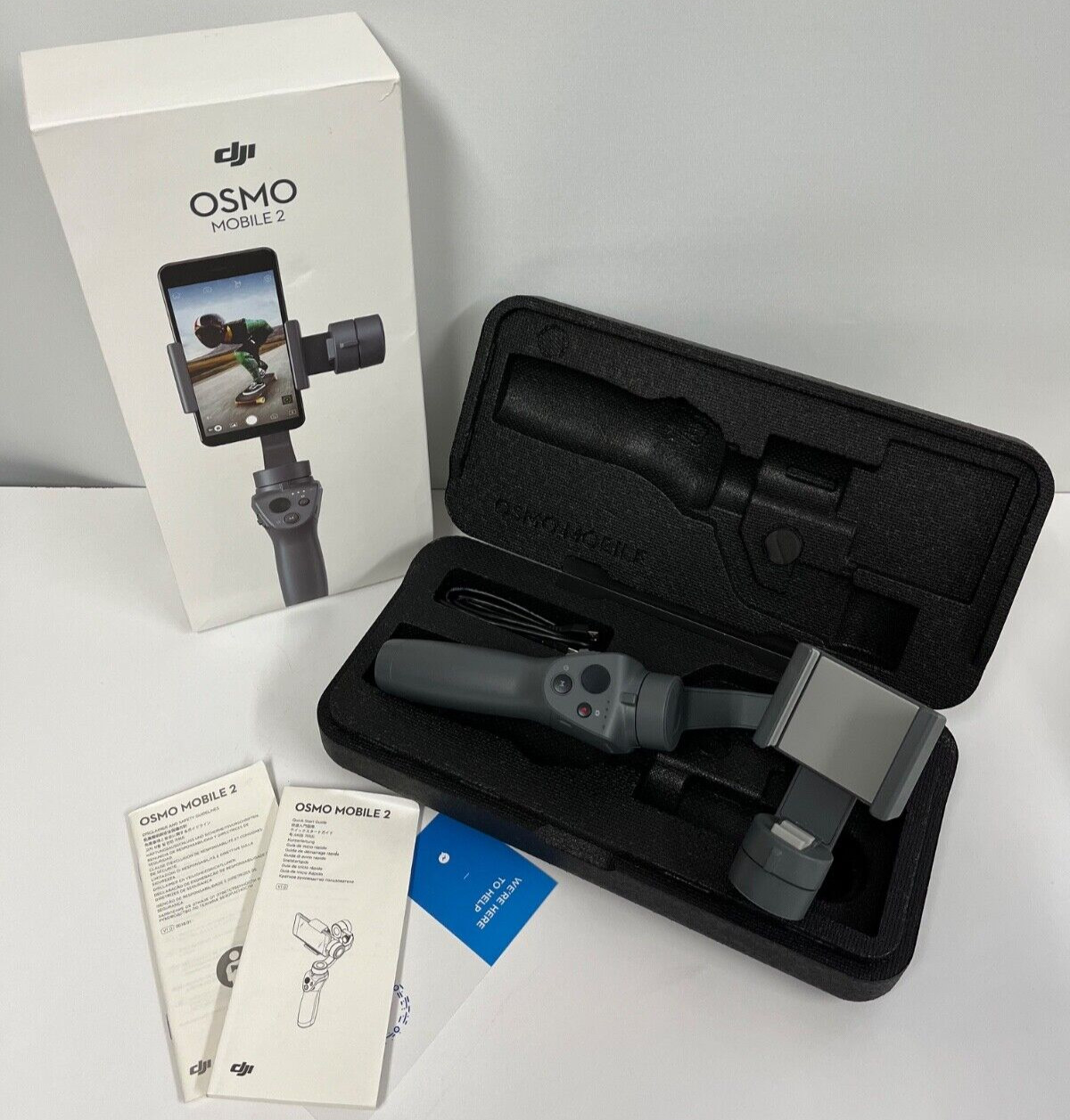 DJI OSMO MOBILE 2 HANDHELD SMARTPHONE GREY GIMBAL STABILIZER OM170 CASE UNTESTED