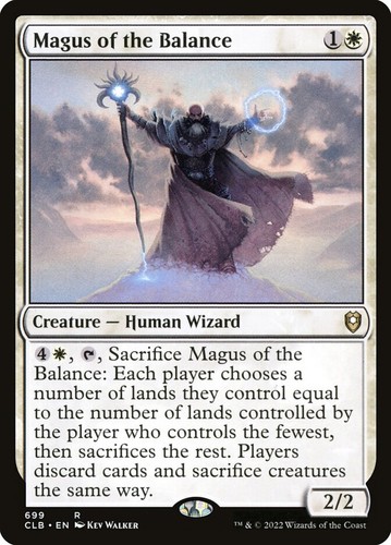 mtg balance card Leonardo, the If target opponent has more cards in hand than you MTG Magus of the Balance