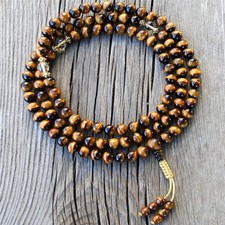 8mm tiger's-eye 108 Buddha Beads Bracelet spirituality Lucky natural Handmade