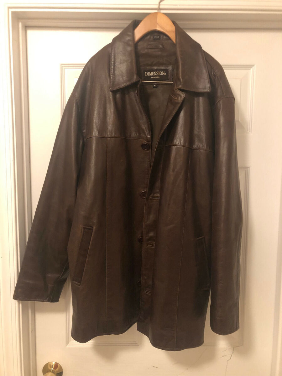 Dimension New York Dark Brown Mens XL Geniune Leather Jacket Dimension New York Dark Brown Mens XL Geniune Leather Jacket