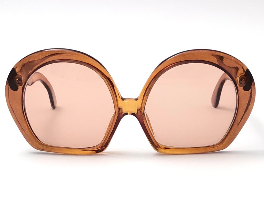 VINTAGE SUPER RARE CHRISTIAN DIOR 738 OPTYL TRANSLUCENT AMBER