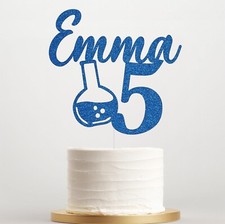 Custom Science Flask Cake Topper, Science Party Decor, 5th 10th 15th 20th 25th 